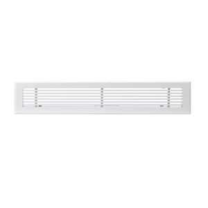  Grille de soufflage linéaire de 600x100 mm en aluminium blanc mat - 400x400px